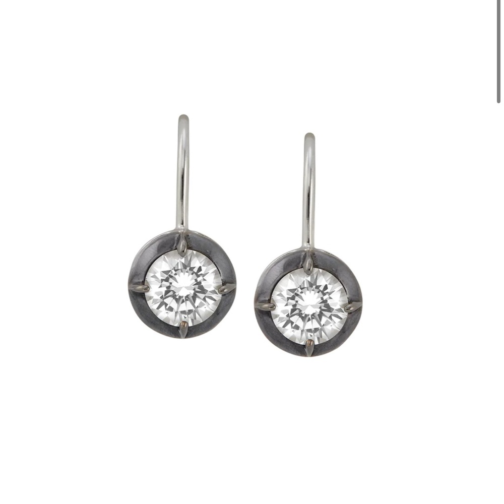 Dorsey Lucien White Sapphire Leverback Earrings